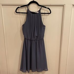 Lush Cornflower Blue Halter Mini Dress